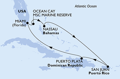 MSC Seascape Plavby v Karibilku - východný okruh