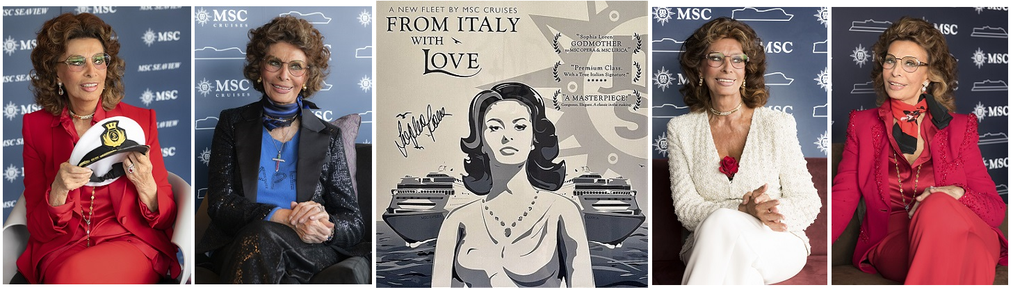 Sophia Loren je kmotrou flotily MSC Cruises. Images: MSC Cruises